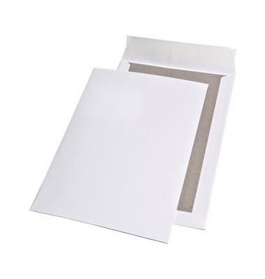 Versandtaschen C4 ohne Fenster mit Papprückwand haftklebend 120g weiß