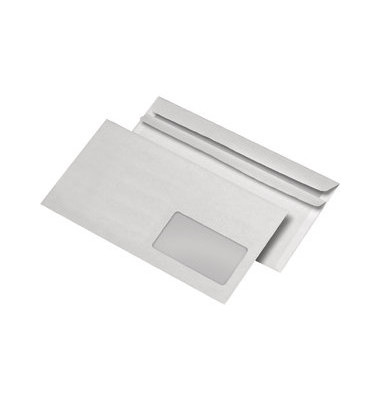 Briefumschlag 222340, Din Lang, Fenster rechts, selbstklebend, 80g, weiß