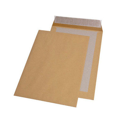 Versandtaschen 30022372 mit Papprückwand, B4, ohne Fenster, haftklebend, 120g, braun