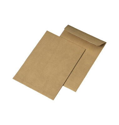 Faltentaschen 30002458, C5, ohne Fenster, 30mm-Falte, haftklebend, 110g, braun