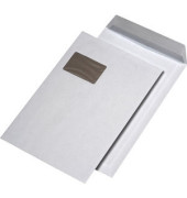 Versandtaschen C4 mit Fenster mit Papprückwand haftklebend 120g weiß