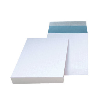 Faltentaschen, C4, ohne Fenster, haftklebend, 40mm-Falte, fadenverstärkt, 125g, weiß
