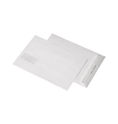 Versandtaschen 30007491, B4, mit Fenster, haftklebend, 120g, weiß