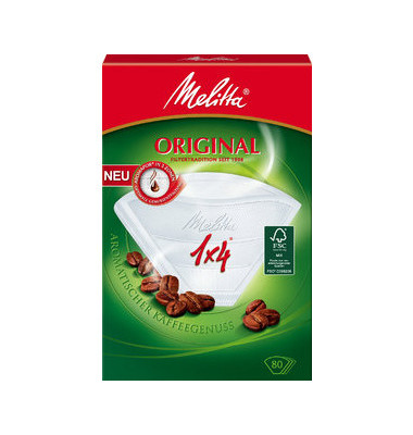 Kaffeefiltert&uuml;ten Original 1x4, Gr&ouml;&szlig;e 4, wei&szlig;