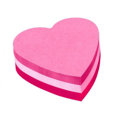 Haftnotizen 2007H, Notes, 70x70mm, farbig sortiert (pink/rosa/violett), Herz
