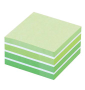 Haftnotizen 2028G, W&uuml;rfel, 76x76mm, farbig sortiert (gr&uuml;n/weiss), quadratisch