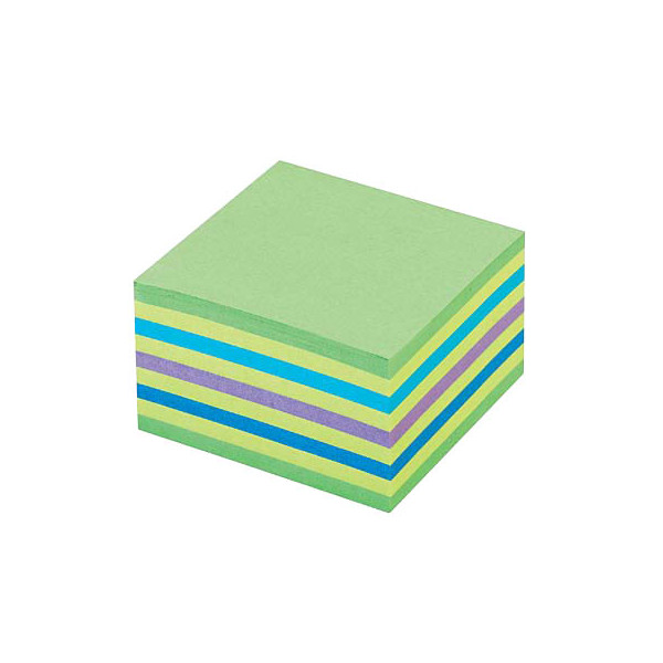 4001895872815 - Liderpapel - Haftnotizwürfel ® 76 x 45 x 76 mm (b x h x t) neongrün neongelb paradiseblau flieder retroblau 450 Bl