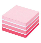 Haftnotizen 2028P, W&uuml;rfel, 76x76mm, farbig sortiert (pink/rosa/orange/weiss), quadratisch