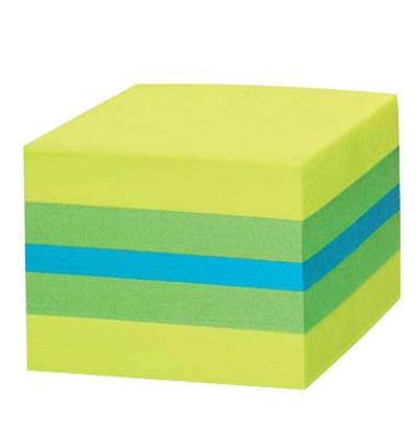 Haftnotizen 2051-L, Mini, 51x51mm, farbig sortiert (gelb/gr&uuml;n/blau), quadratisch