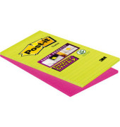 Haftnotizen 5845SSEU, Super Sticky Notes, 125x200mm, farbig sortiert (gr&uuml;n/pink), liniert, rechteckig