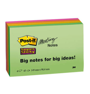 Meeting Notes Super Sticky neon 149 x 98mm