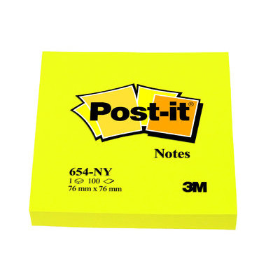 Haftnotizen Neon 100 Bl. gelb 76 x 76mm
