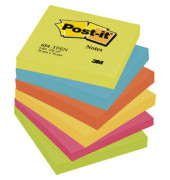 Haftnotizen 654-TFEN, Notes Energetic Collection, 76x76mm, 5-farbig sortiert (ultragelb/neonorange/ultrapink/ultrablau/neongr&uuml;n)