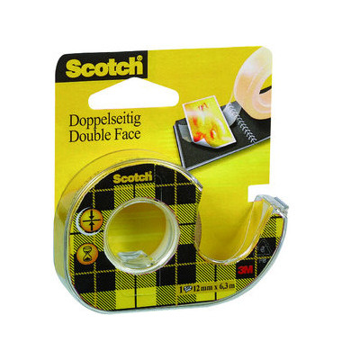 Klebeband doppelseitig Permanent Double-Sided 665H1263, 12mm x 6,3m, transparent