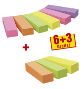Index Haftstreifen Page Marker 6+3 gratis neon sortiert 5-farbig 9x100 Bl
