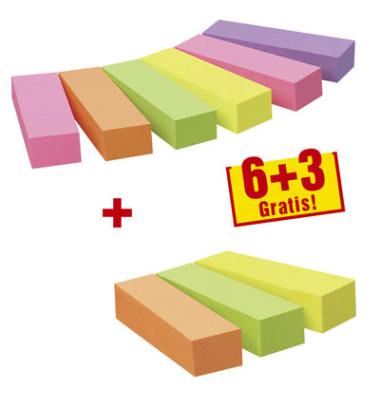 Index Haftstreifen Page Marker 6+3 gratis neon sortiert 5-farbig 9x100 Bl Index Haftstreifen Page Marker 6+3 gratis neon sortiert 5-farbig 9x100 Bl