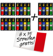 Index Haftstreifen Mini 4+2 gratis sortiert ro/bl/ge/gn 6x