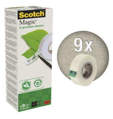 Klebeband Magic Tape a greener choice 90019339, 19mm x 33m, transparent
