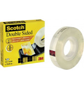 Klebeband doppelseitig Scotch 665, 12mm x 22,8m, transparent