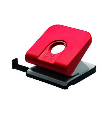 Locher Master 025-0308 rot bis 2,5mm 25 Blatt mit Anschlagschiene