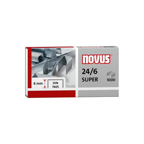 4009729003688 - Heftklammer 24 6 super Heftgeräte Heftzangen Stahl verzinkt 1000 St Pack Heftklammer 24 6 din super Material der Klammern Stahl - Novus