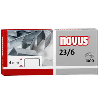 Heftklammern 23/6, 042-0039, Stahldraht verzinkt, Heftleistung 30 Blatt max.