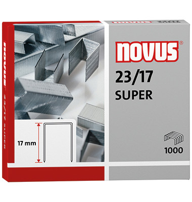 Heftklammern SUPER 23/17, 042-0045, Stahldraht verzinkt, Heftleistung 140 Blatt max.