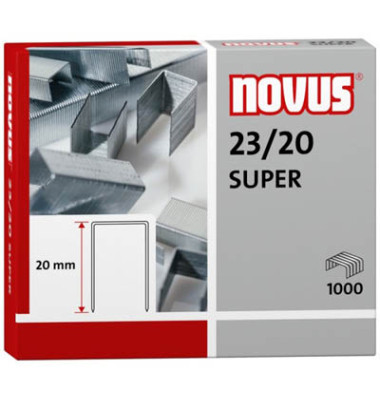 Heftklammern SUPER 23/20, 042-0240, Stahldraht verzinkt, Heftleistung 170 Blatt max.