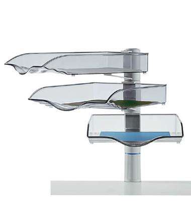 Briefablageset CopySwinger A4 / B4 lichtgrau-transparent 3 Fächer Briefablageset CopySwinger A4 / B4 lichtgrau-transparent 3 Fächer