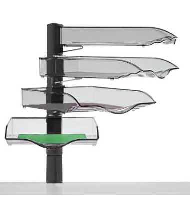 Briefablageset CopySwinger A4 / B4 anthrazit-transparent 4 Fächer