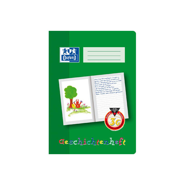 4006144588639 - Geschichtenheft 100050093 Lineatur 3G   Schreiblern-Lineatur A4  90g grün 16 Blatt   32 Seiten 4006144588639 Oxford