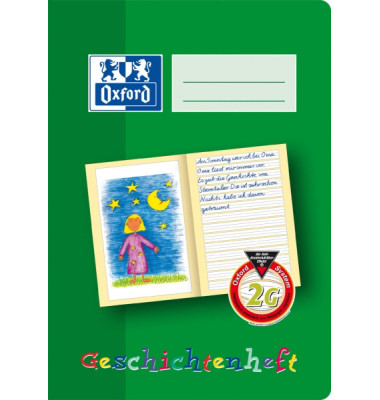 Schreiblernheft 100050104, Lineatur 2G / Schreiblern-Lineatur / keine, A5, 90g, gr&uuml;n, 16 Blatt / 32 Seiten