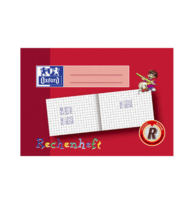 Rechenheft 100050106, Lineatur R / kariert, A5 quer, 90g, rot, 16 Blatt / 32 Seiten