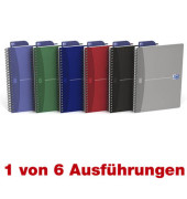 Notizbuch 100102938, Office Essentials Spiralbuch, farbig sortiert, A5, kariert, 90g, 90 Blatt / 180 Seiten