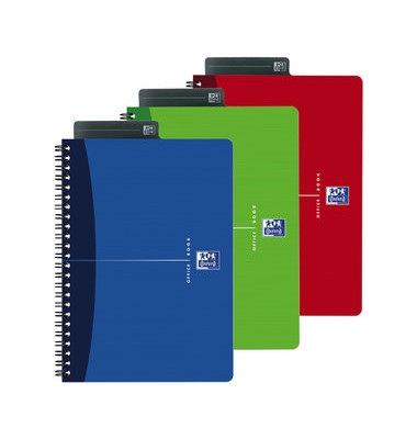 Notizbuch 100103741, Office Essentials, farbig sortiert, A5, liniert, 90g, 90 Blatt / 180 Seiten