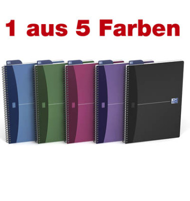 Notizbuch 100101918, Office Urban Spiralbuch, farbig sortiert, A4, liniert, 90g, 90 Blatt / 180 Seiten