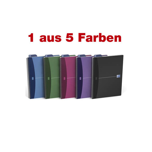 3020120024073 - OXFORD Office Urban Mix Notizbuch DIN A4 Liniert Spiralbindung PP (Polypropylen) Farbig sortiert Nicht perforiert 90 Seiten 90 Blatt