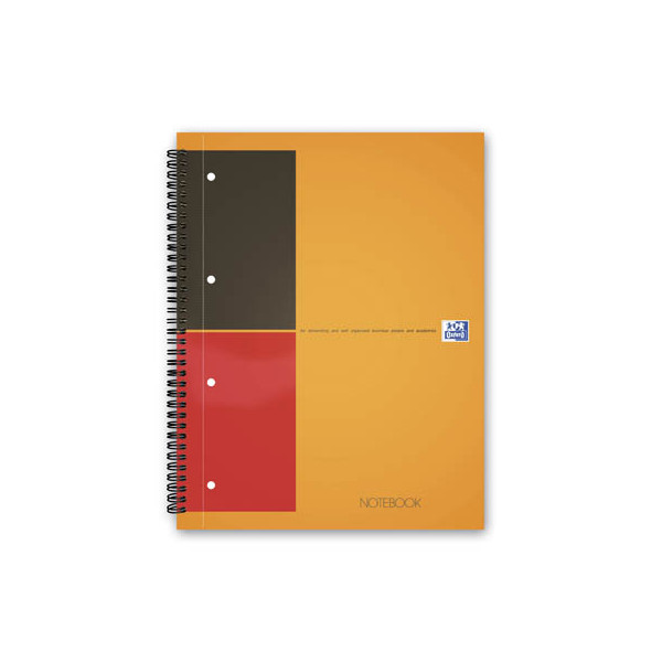 Oxford Collegeblock 100104036 Notebook, liniert / liniert Rand beidseitig , A4+, 80g, orange, 80 Blatt 3020120012025 Oxford