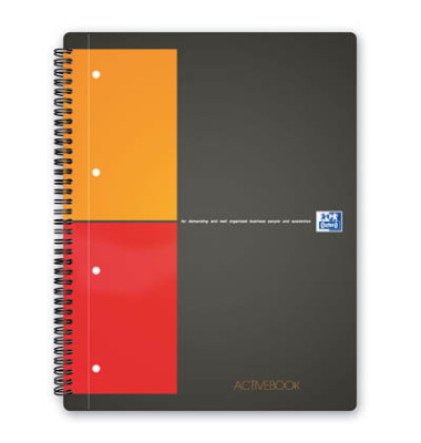 Collegeblock Activebook 100104329, A4+ kariert, 80g 80 Blatt, 4-fach-Lochung, mit Register