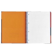 Collegeblock 100100739 Filingbook, kariert / kariert Rand beidseitig, A4+, 80g, schwarz, 100 Blatt