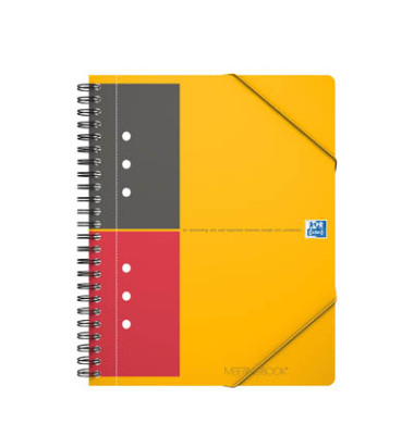 Collegeblock 100103453 Meetingbook, liniert / liniert Rand beidseitig , A5+, 80g, orange, 80 Blatt