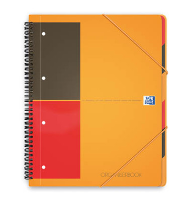 Collegeblock 100100462 Meetingbook, liniert / liniert Rand beidseitig , A4+, 80g, orange, 90 Blatt