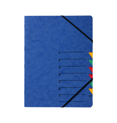 Ordnungsmappe A4 Easy blau Pressspan 7 Fächer Ordnungsmappe A4 Easy blau Pressspan 7 Fächer
