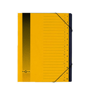 Ordnungsmappe 24122-05, 1-12 / AB-XYZ, gelb, A4, 12 F&auml;cher