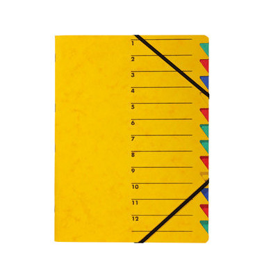 Ordnungsmappe Easy 24131-05, 1-12, gelb, A4, 12 F&auml;cher