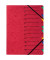Ordnungsmappe A4 rot Pressspan 12 Fächer mit Eckspanngummi