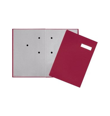 Unterschriftenmappe 24191-11, A4 20 F&auml;cher Karton rot + grau