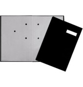 Unterschriftenmappe 24191-44, A4 20 F&auml;cher Karton schwarz + grau