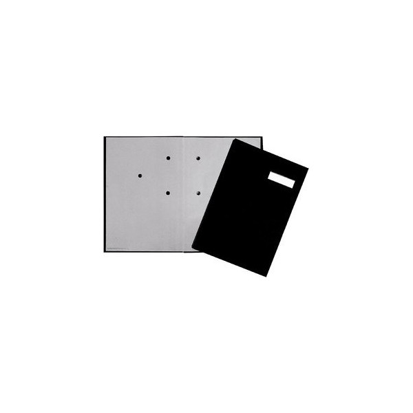 4013951003255 - Unterschriftenmappe 24191 A4 Leinen schwarz mit Einsteckschild 20 Fächer