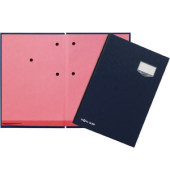 Unterschriftenmappe DE LUXE 24202-02, A4 20 F&auml;cher Graupappe blau + rosa